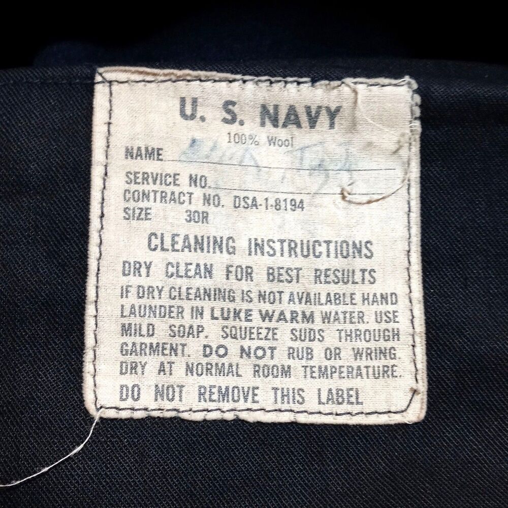 Vintage US Navy Sailor Crackerjack Wool Uniform Top (38L) & Trouser Pants (30R) - Picture 8 of 16
